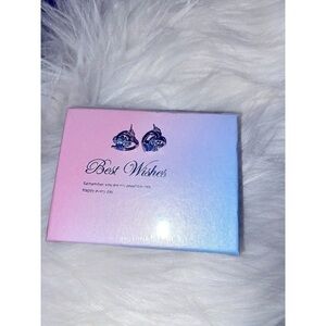 Dog paw heart shaped silver plated blue earrings in sealed gift box